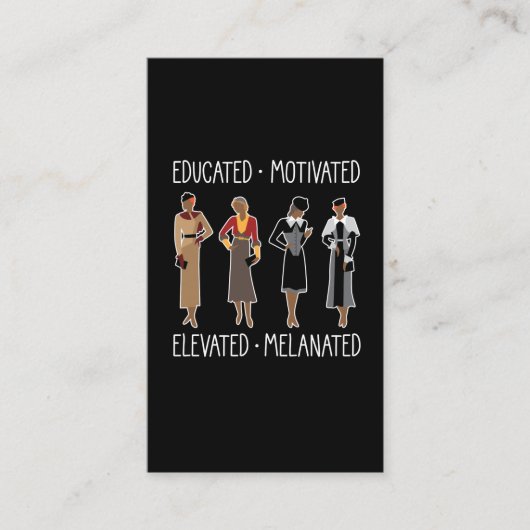 Zwarte koningin Onderwezen Motivated African Ameri Visitekaartje (Voorkant)