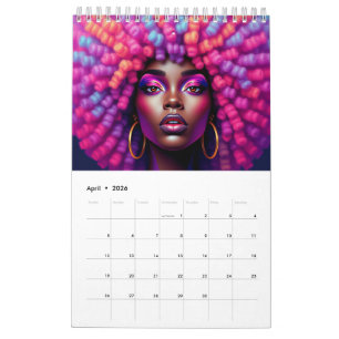 Zwarte koningin pastel regenboog melanine zuster kalender