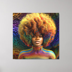 Zwarte koningin Rainbow Sista Women Melanin Sista  Canvas Afdruk