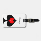 Zwarte koningin van de schoppen Red Heart Thunder_ Bagagelabel (Voorkant horizontaal)