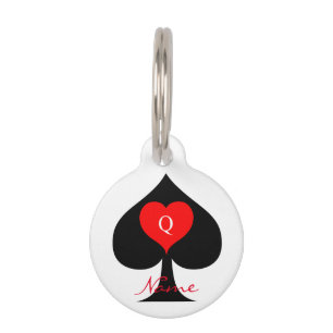 Zwarte koningin van de schoppen Red Heart Thunder_ Huisdierpenning