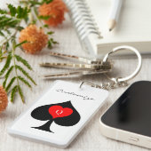 Zwarte koningin van de schoppen Red Heart Thunder_ Sleutelhanger (Voorkant Rechts)
