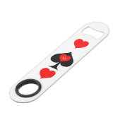 Zwarte koningin van de schoppen Red Heart Thunder_ Speed Flessenopener (Achterkant Gekanteld)