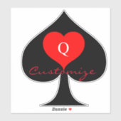 Zwarte koningin van de schoppen Red Heart Thunder_ Sticker (Vel)