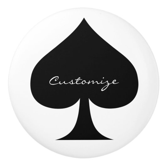 Zwarte koningin van schoppen Thunder_Cove Keramische Knop (Voorkant)