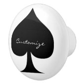 Zwarte koningin van schoppen Thunder_Cove Keramische Knop (Rechts)