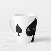 Zwarte koningin van schoppen Thunder_Cove Latte Mok (Linkerhoek)