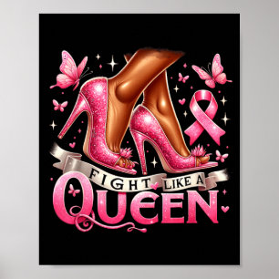 Zwarte Koningin Vrouw Strijd Als Een Koningin Bors Poster