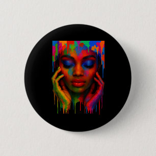 Zwarte koningin zwarte trots meisjes vrouwen schil ronde button 5,7 cm