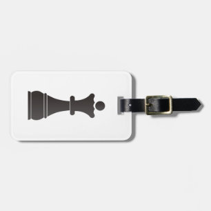 Zwarte koninginnenschaakstuk bagagelabel