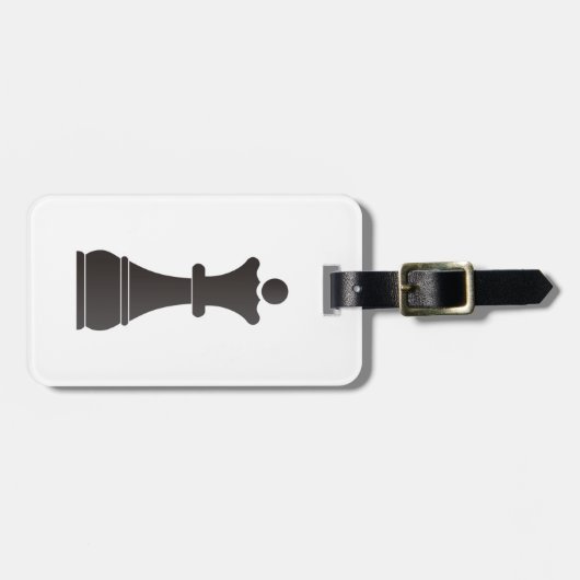 Zwarte koninginnenschaakstuk bagagelabel (Voorkant horizontaal)