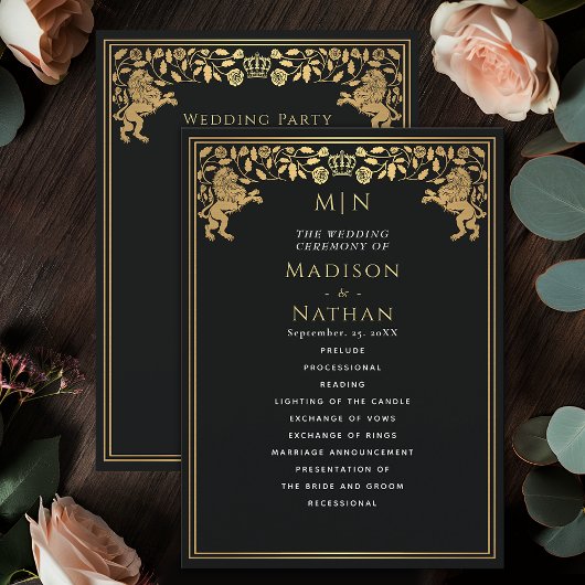 Zwarte Koninklijke Leeuw Middeleeuws Zwaard Weddin Programma