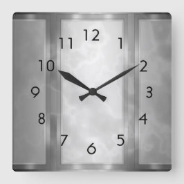 Zwarte Koolkoolmarmer-panelen Vierkante Klok