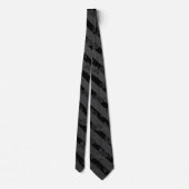 Zwarte koolstof Tuxedo Stripe Black Lion Embleem Stropdas (Achterkant)