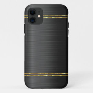 Zwarte koolstofvezel met gouden accent iPhone 11 hoesje