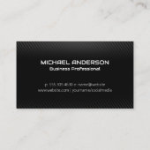 Zwarte koolstofvezel | Monogram | Lux Visitekaartje (Achterkant)