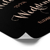 Zwarte koppervlakte | Gothic Wedding Welcome Poster (Hoek)