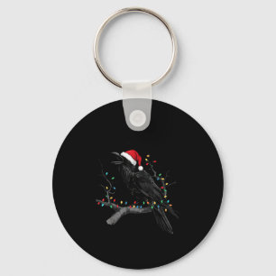 Zwarte Kraai, F-caw-f Grappige Kerst Raven Santa H Sleutelhanger
