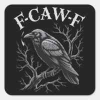 Zwarte Kraai F-Caw-F Grappige Zwarte Vogel Maan Go