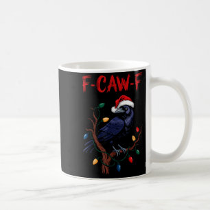 Zwarte Kraai, F-caw-f Meme Zwarte Vogel Met Kerstm Koffiemok