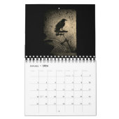 zwarte kraai op fietskalender kalender (Jan 2026)