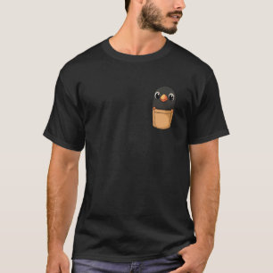 Zwarte Kraai Raaf In Zak Cartoon Grafische Vogel T-shirt