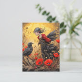 Zwarte kraai transformeren ontwerpers kunst briefkaart (Staand voorkant)