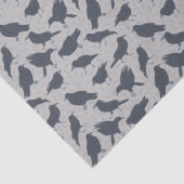 Zwarte kraaien vogels grijs patroon tissuepapier (Detail)