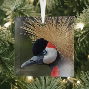 Zwarte kraan glas ornament