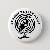 Zwarte kraan, vast in water Silhouette Ronde Button 5,7 Cm (Voorkant)