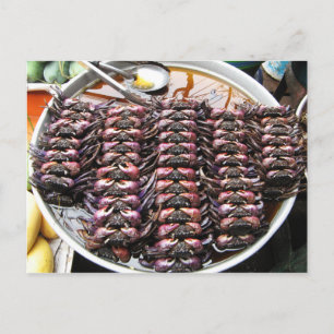 Zwarte krabben [Po Na] ... Thai Street Food Briefkaart