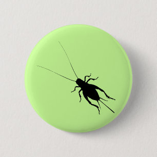 Zwarte Krekel Ronde Button 5,7 Cm
