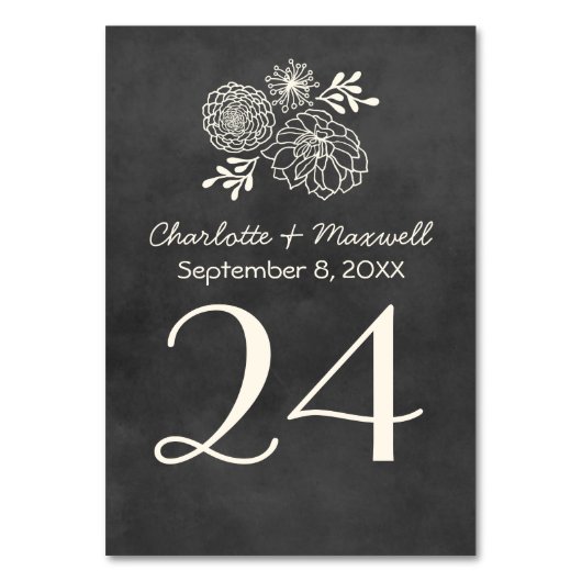 zwarte-krijtbord bruiloft monogram kaart (Achterkant)