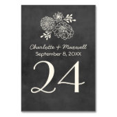 zwarte-krijtbord bruiloft monogram kaart (Voorkant)
