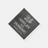  zwarte-krijtbord bruiloft monogram servetten (Hoek)