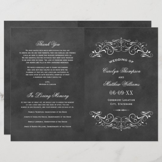  zwarte-krijtbordprogramma's voor het Vlaamse huwe (Voorkant / Achterkant)