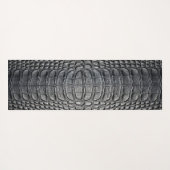 Zwarte krokodil alligator huid faux lederen print yogamat (Achterkant (horizontaal))