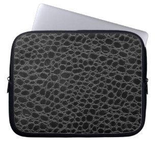 Zwarte krokodille verbergen laptop sleeve