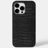 Zwarte Krokodillen Leerprint Case-Mate iPhone Case (Achterkant)