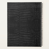 Zwarte Krokodillenleerprint Planner (Achterkant)