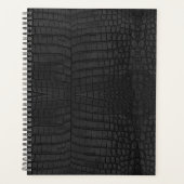 Zwarte Krokodillenleerprint Planner (Voorkant)