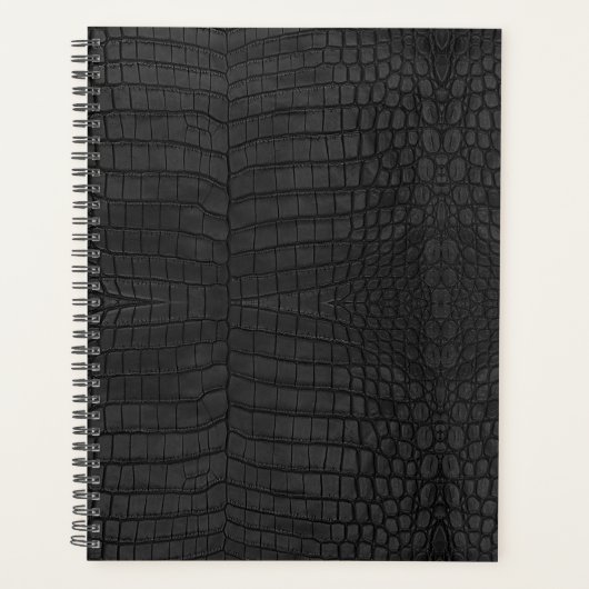 Zwarte Krokodillenleerprint Planner (Voorkant)