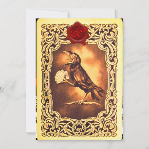 ZWARTE KROUWKARTKAARTEN, POKER PARTY RED WAX SEAL KAART