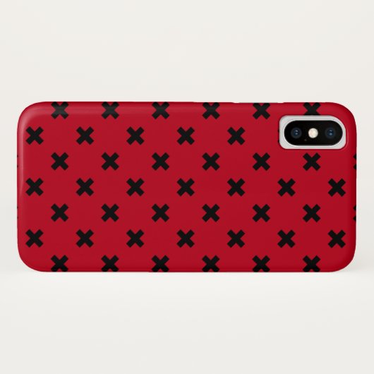 Zwarte kruisstift op rood Case-Mate iPhone case (Achterkant (horizontaal))