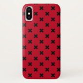 Zwarte kruisstift op rood Case-Mate iPhone case (Achterkant)