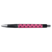 Zwarte kruisstiften op fuchsia pen (Voorkant)