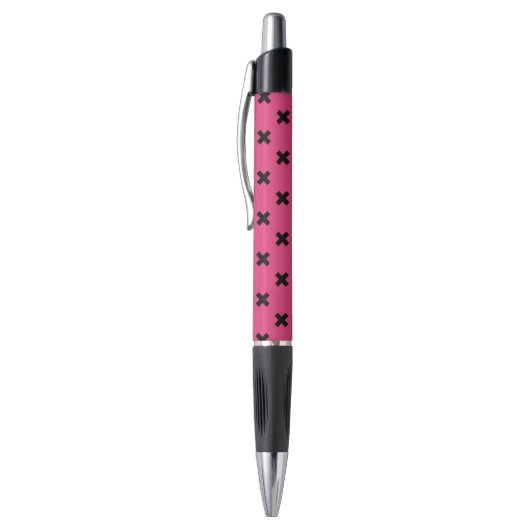 Zwarte kruisstiften op fuchsia pen (Top (Verticaal))