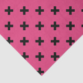 Zwarte kruisstiften op fuchsia tissuepapier (Detail)