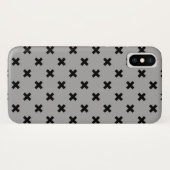 Zwarte kruisstiften op grijs Case-Mate iPhone case (Achterkant (horizontaal))