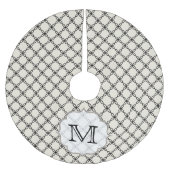 Zwarte kwartfoil Quart Monogram Initiaal Kerstboom Rok (Voorkant)